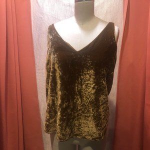 Loft velvet Olive green top